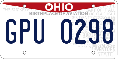 OH license plate GPU0298