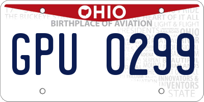 OH license plate GPU0299