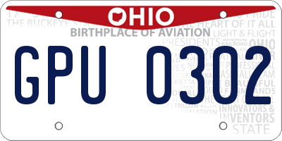 OH license plate GPU0302
