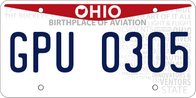 OH license plate GPU0305