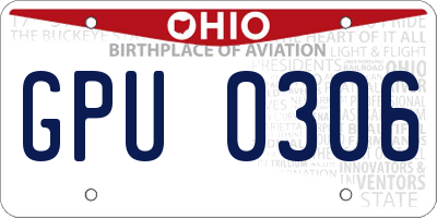 OH license plate GPU0306