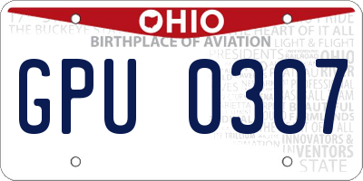 OH license plate GPU0307