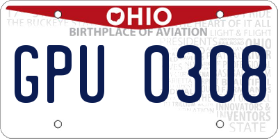 OH license plate GPU0308
