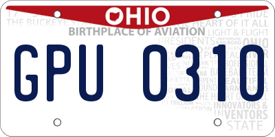OH license plate GPU0310