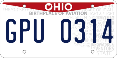 OH license plate GPU0314