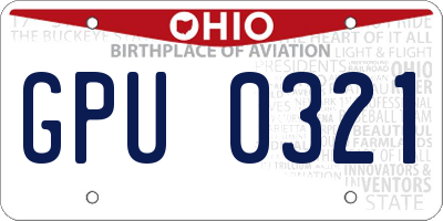 OH license plate GPU0321
