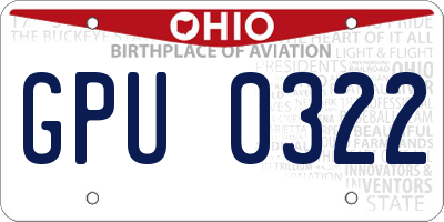 OH license plate GPU0322