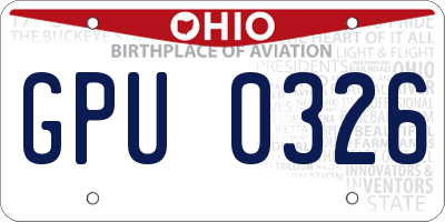 OH license plate GPU0326