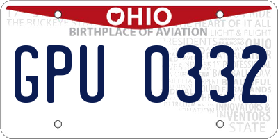 OH license plate GPU0332
