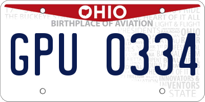 OH license plate GPU0334