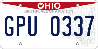 OH license plate GPU0337