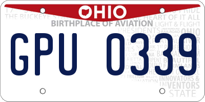 OH license plate GPU0339