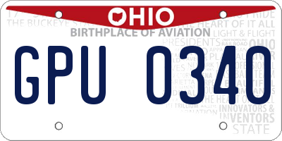 OH license plate GPU0340