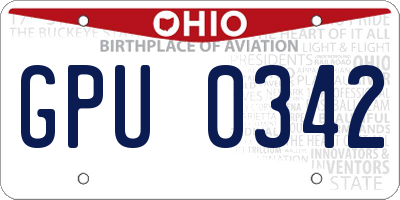 OH license plate GPU0342