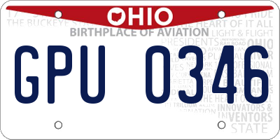 OH license plate GPU0346