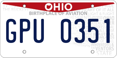 OH license plate GPU0351