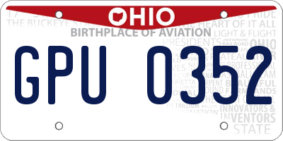 OH license plate GPU0352