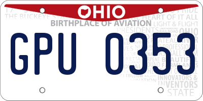 OH license plate GPU0353