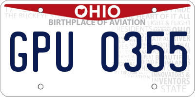 OH license plate GPU0355