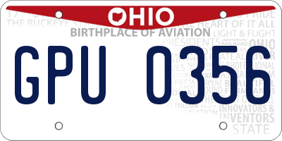 OH license plate GPU0356