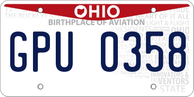 OH license plate GPU0358