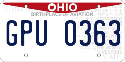 OH license plate GPU0363