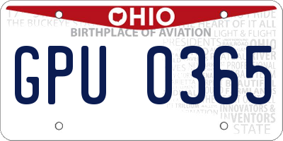OH license plate GPU0365