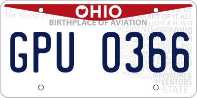 OH license plate GPU0366
