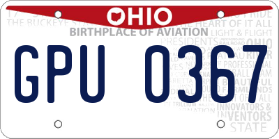 OH license plate GPU0367