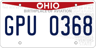 OH license plate GPU0368