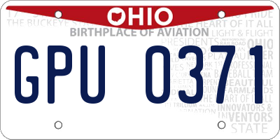 OH license plate GPU0371