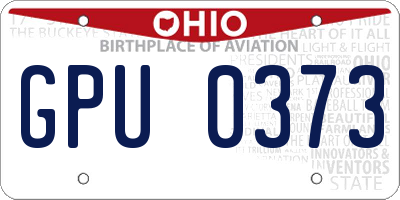 OH license plate GPU0373