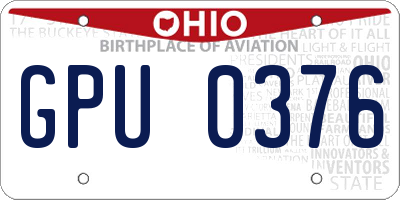 OH license plate GPU0376