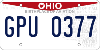 OH license plate GPU0377
