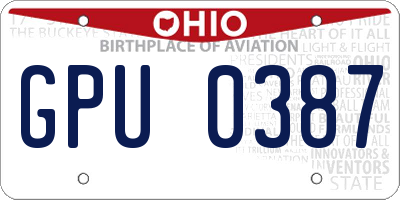 OH license plate GPU0387