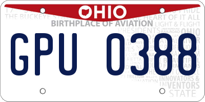 OH license plate GPU0388