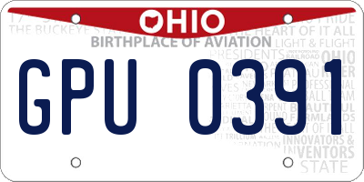 OH license plate GPU0391