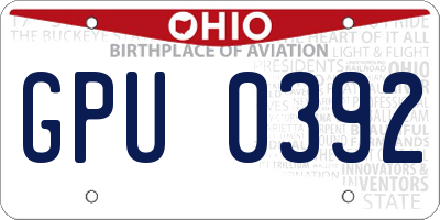 OH license plate GPU0392