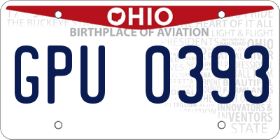 OH license plate GPU0393