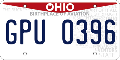 OH license plate GPU0396