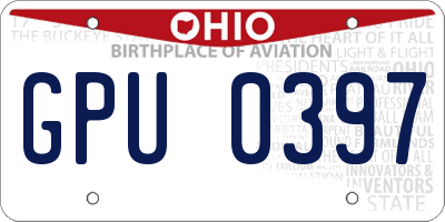 OH license plate GPU0397