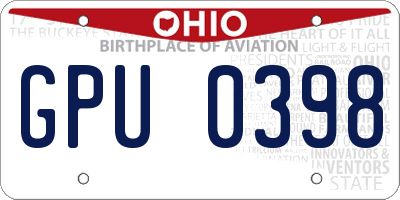 OH license plate GPU0398