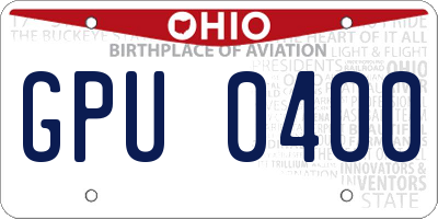 OH license plate GPU0400