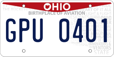 OH license plate GPU0401