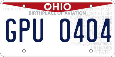 OH license plate GPU0404