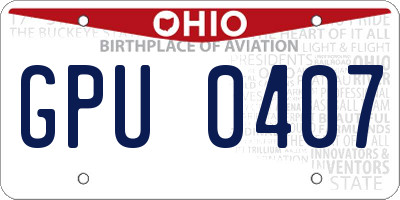 OH license plate GPU0407