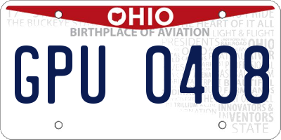 OH license plate GPU0408