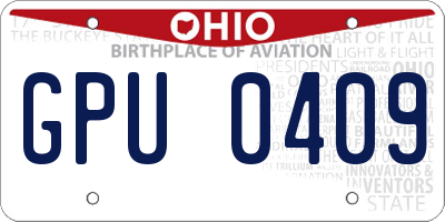 OH license plate GPU0409