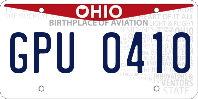 OH license plate GPU0410