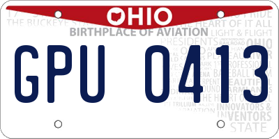 OH license plate GPU0413